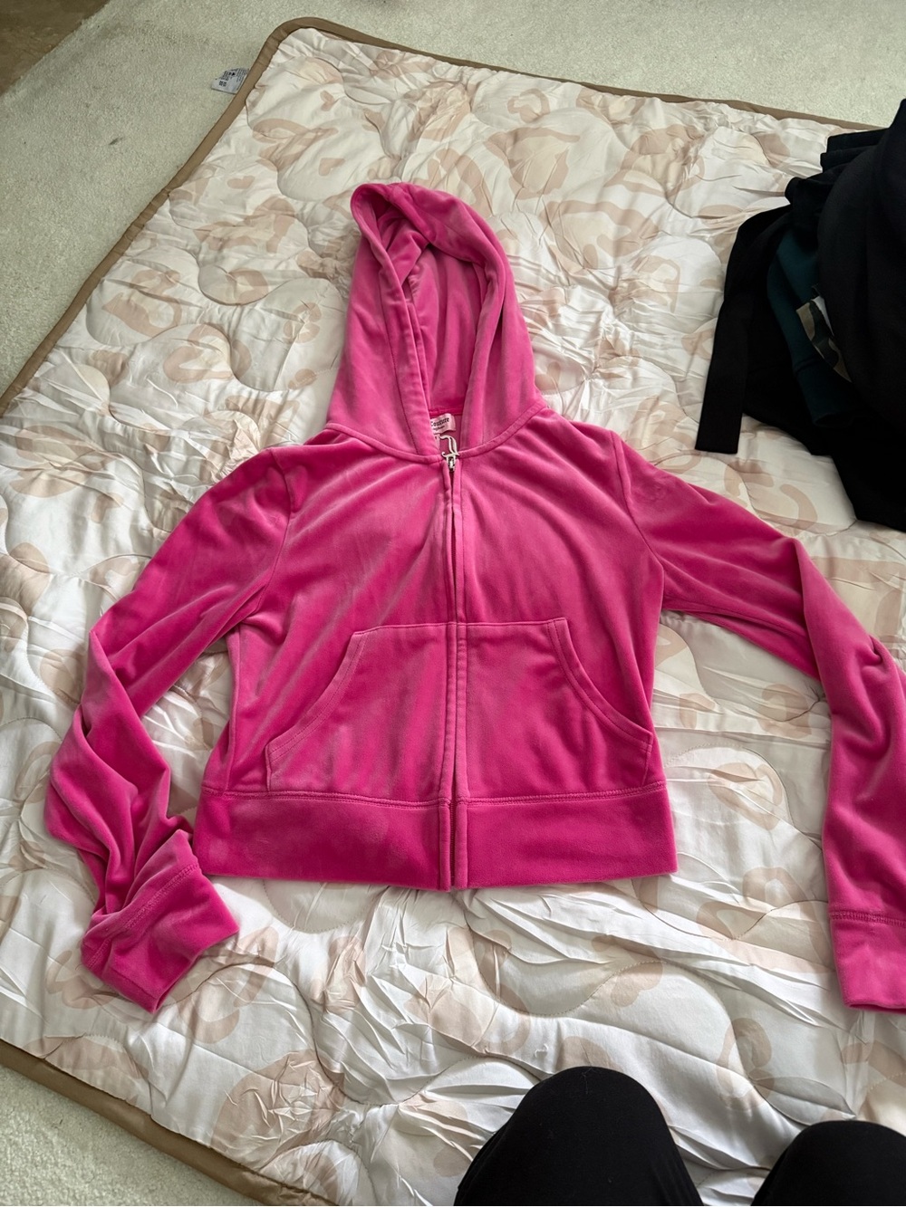 Juicy Couture Hot Pink Velour Zip Hoodie